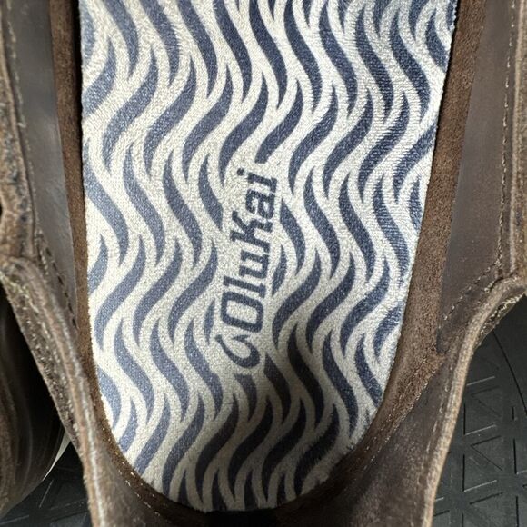 Olukai Kakaha Mens 8.5 Brown Leather Slip On Shoes Casual Comfort Shoes - Picture 10 of 13